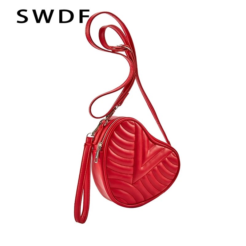 

Spring New Fashion Women Shoulder Bag Chain Strap Flap Designer Handbags Wave Heart Bag Ladies Messenger Bags With Metal Buckle