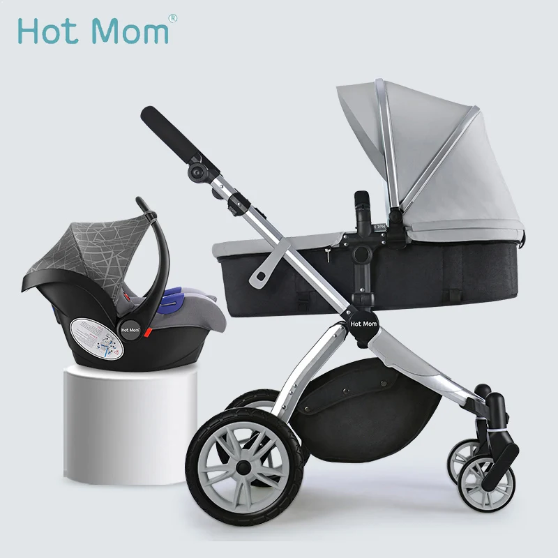 Горячая мама новая коляска с высоким ландшафтом может быть изменена в спальную корзину из кожи - Цвет: colour5