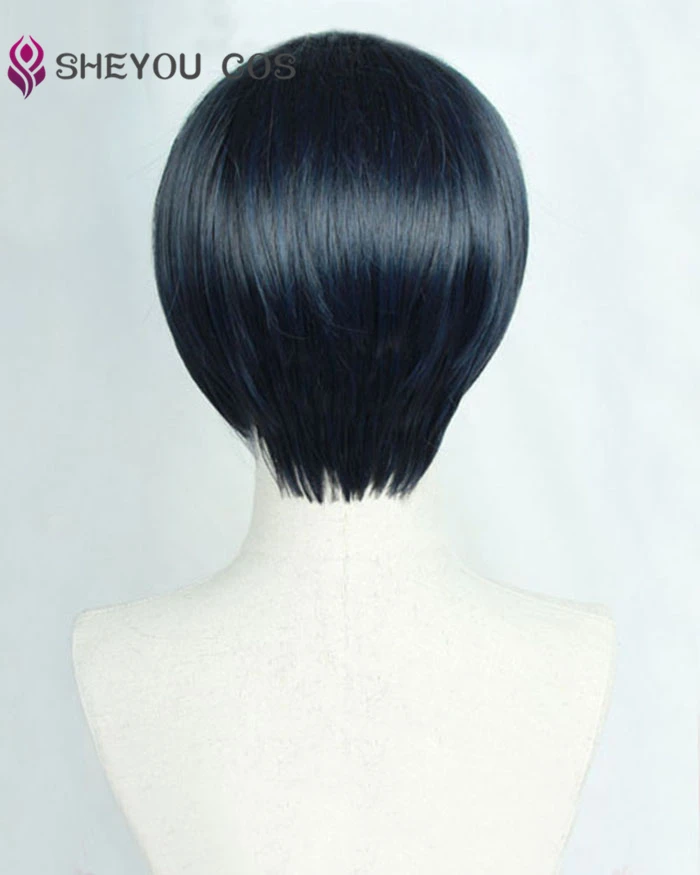 P5 Persona 5 Tae Takemi короткие синие черные смешанные Жаростойкие волосы косплей костюм парик+ парик шапка