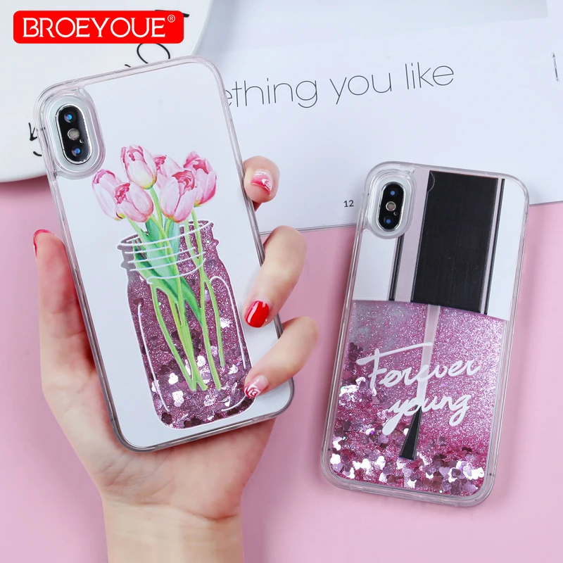Чехол для iPhone 8 Plus случаях Блеск Прозрачный Чехлы 7X8 6 S 5S SE XR XS Max силиконовые