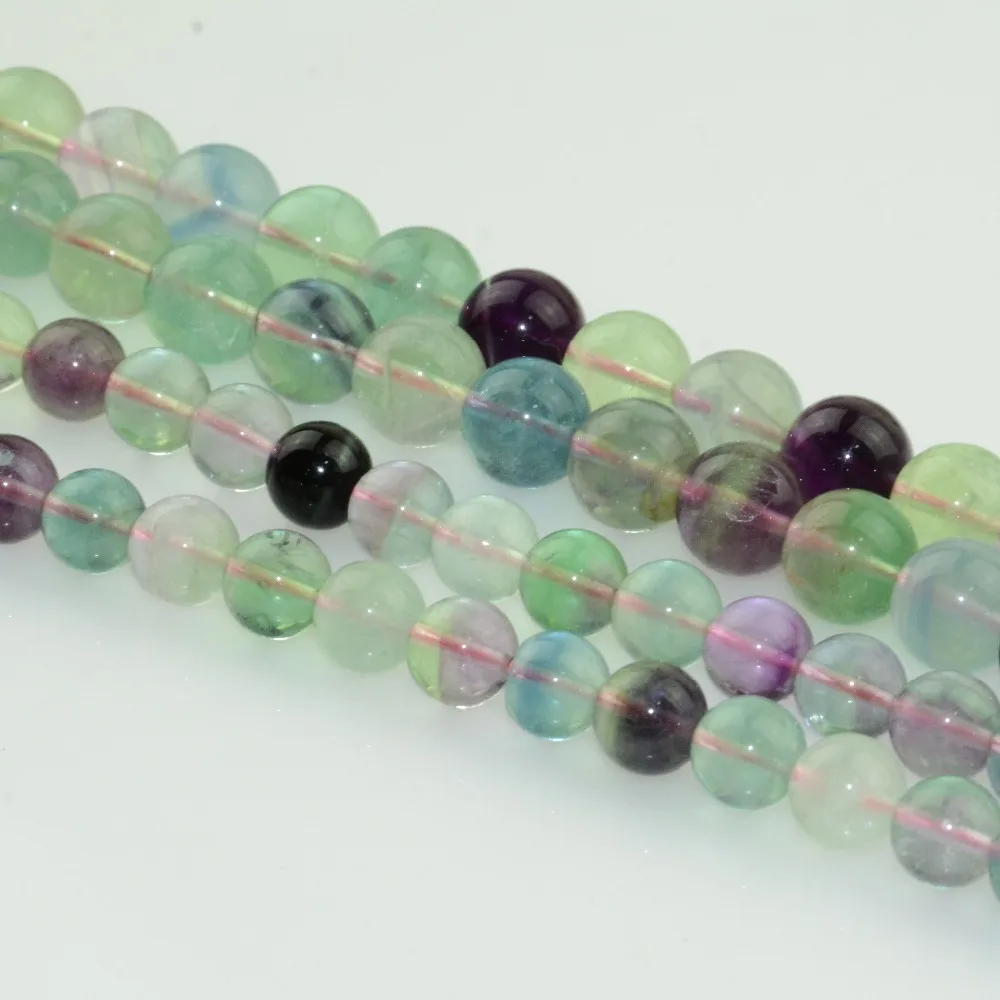 Натуральный многоразовый цветной флюорит, Круглые бусины 8 мм, 10 мм