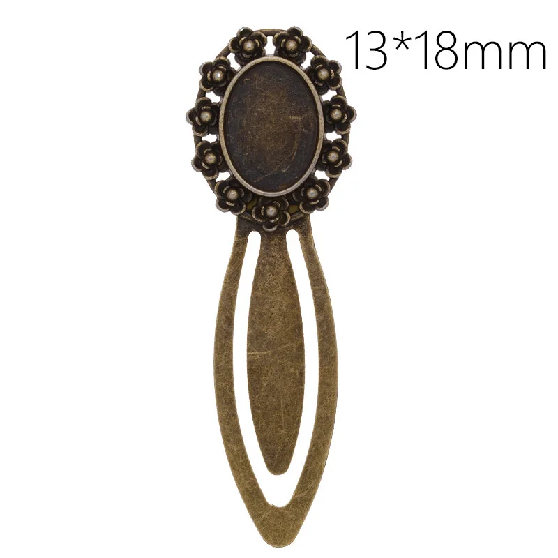 

74 mm Fit 18*13 MM DIY alloy jewelry oval bezel bookmark blanks, bookmark base tray settings for cabochons wholesale-C4248