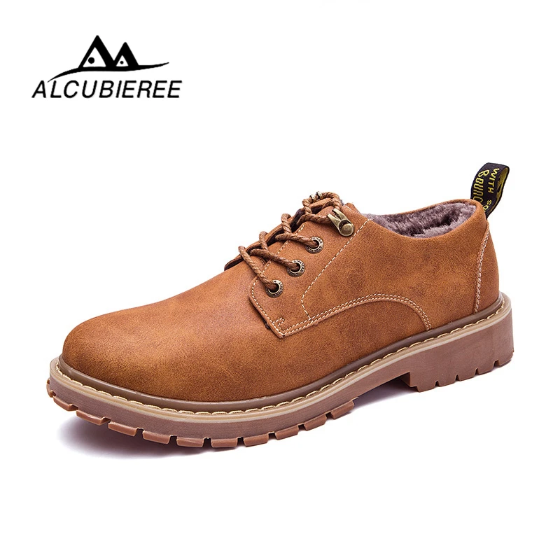 

2018 Men Warm Snow Boots With Fur Winter Leather Ankle Boots Men Fashion Leisure Footwear Comfortable Men's Outdoor Work Boots