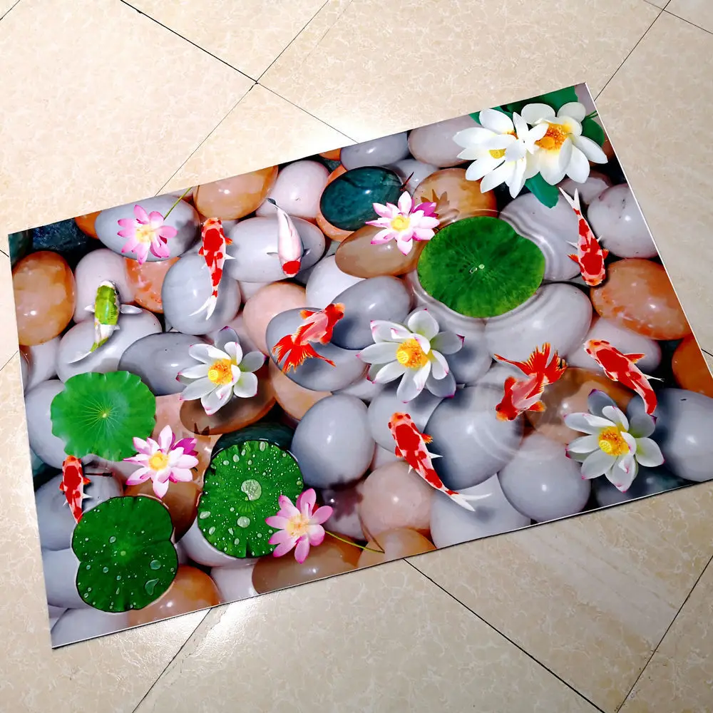 

Creative 3D Stone Flower Hallway Carpets Area Rugs for Bedroom Living Room Soft Carpet Kitchen Bathroom Anti-Slip Floor Mats