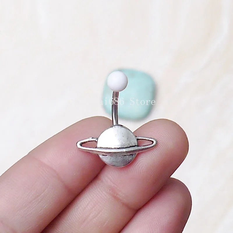 

2pcs Saturn Belly Button Rings,Saturn belly button jewelry,Saturn Navel jewelry,Belly Button Piercing