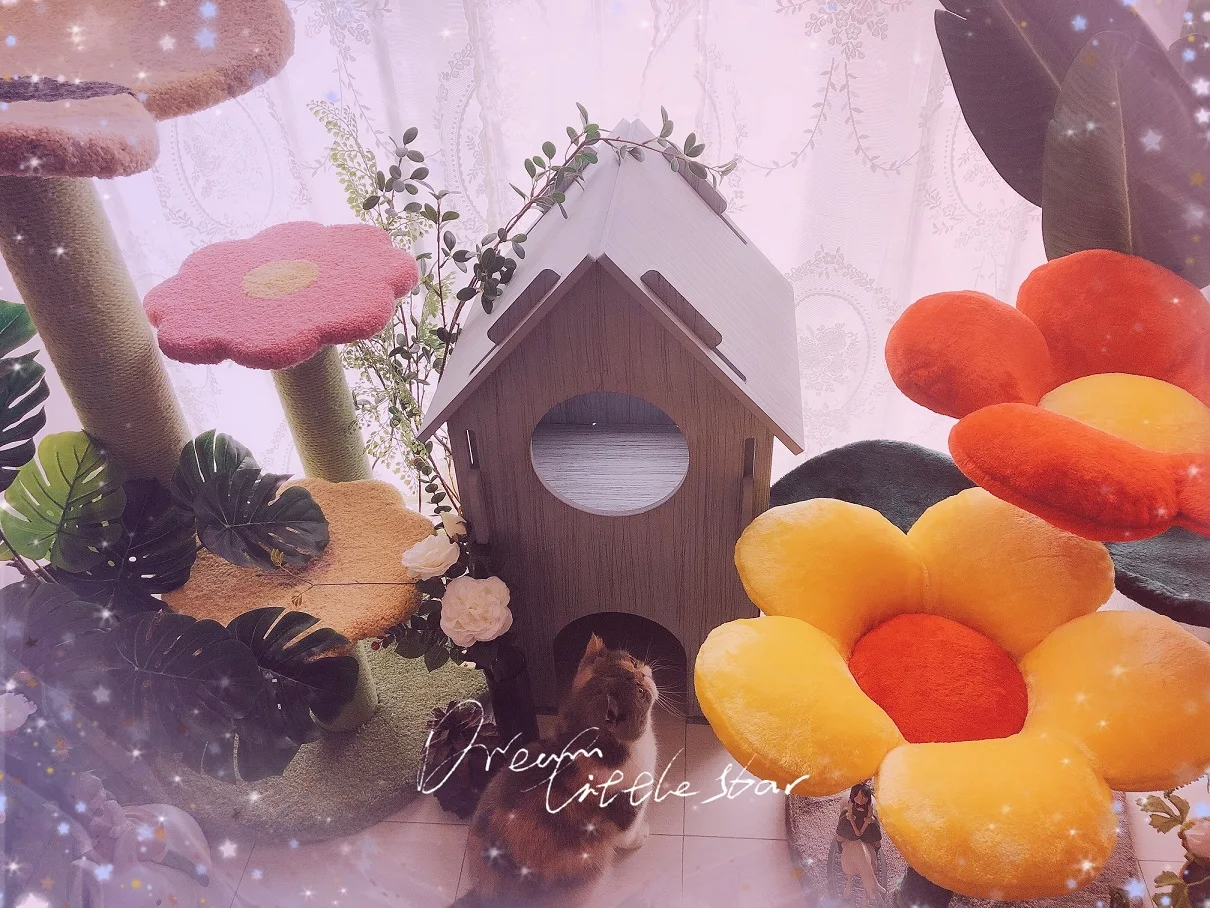 The Is Colorful Flowers Cat Tower Color Flower Tree Scratching Post So