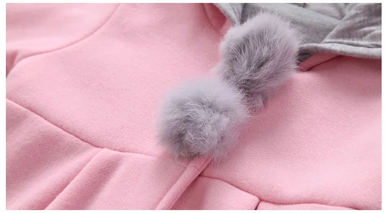 Outerwear & Coats hot Winter autumn baby girls coat Long sleeve 3D Rabbit ears fashion casual hoodies kids clothes clothing children Outerwear snow coat