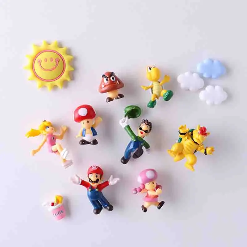 

8/19pcs 2019 New Arrival 3D Super Mario Bros Fridge Magnets Message Sticker Adult Man Girl Boy Children Toy Birthday Gift Luigi