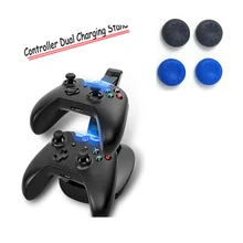 Красный/синий светодиодный адаптер с двумя usb-портами для быстрой зарядки, док-станция, зарядное устройство для xbox One, xbox ONE, игровой контроллер, зарядное устройство+ колпачки