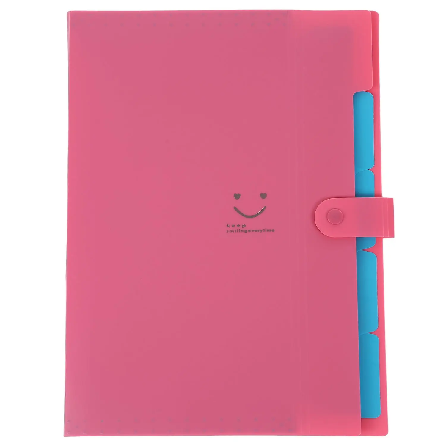 JSES/6 цветов, 5 карманов, пластиковые, А4, расширяющиеся папки для файлов, аккордеон, органайзер для документов, письмо для школы и офиса с кнопкой - Цвет: Rose Red