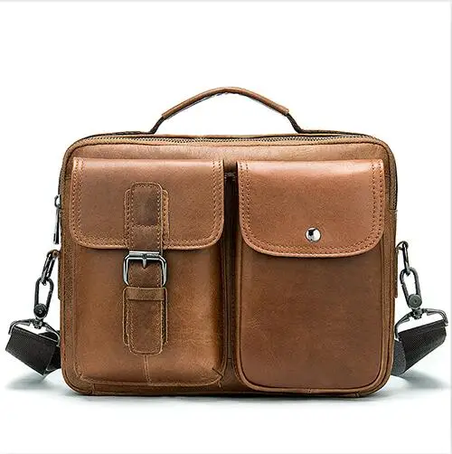 Мужская Натуральная кожа кожаный портфель для ноутбука для мужчин сумка кожаная сумка для мужчин busiess портфель мужские компьютерные сумки мужские breifcases Сумки из натуральной кожи 1115 - Цвет: 8592B2Brown
