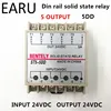 Rail Din SSR 5DD 5 canaux, cinq entrées et sorties 24vdc monophasé DC, Module PLC à semi-conducteurs, livraison gratuite ► Photo 1/6