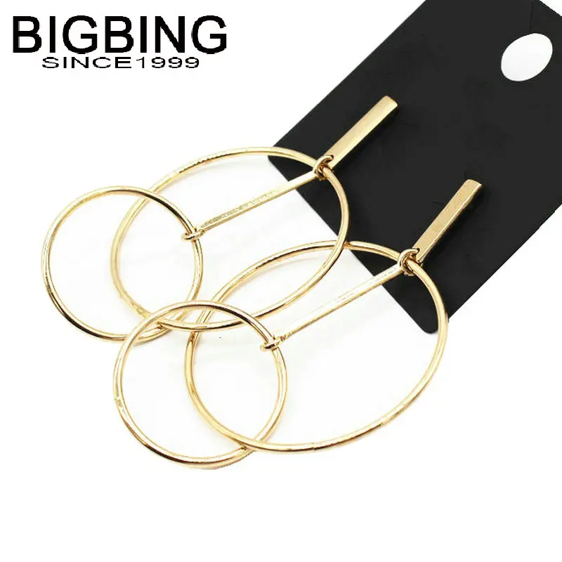 Ювелирные изделия V032 BIGBING модные золотые круглые серьги-гвоздики серьги набор