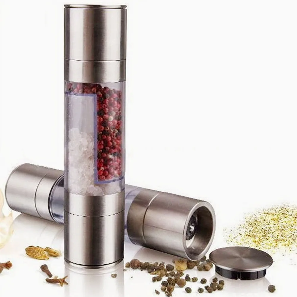 Modern Manual Spice Grinder 2 in 1 Design in Stainless Steel GrinderGo