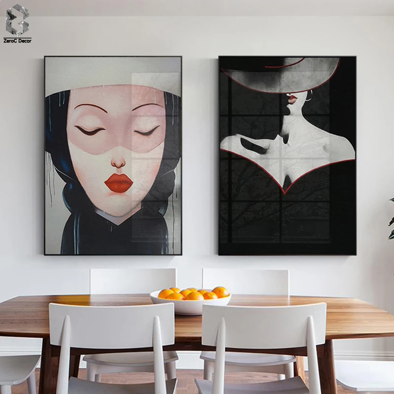 

Modern Abstract Paintings Women Portrait Fashion Poster Art Print Large Figure Pictures Canvas Decorative Wall Pictures