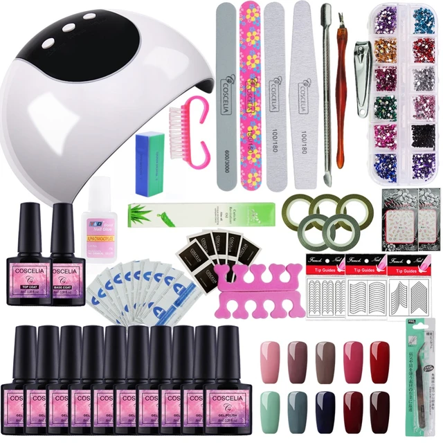 24w Lamp For Nail 10 Color Uv Gel Polish Kit Manicure Machine 24w Lamp For Nail 10 Color Uv Gel Polish Kit Manicure Machine Art Tools Set