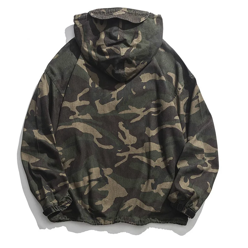 Spring New Camo Jacket Men Fashion Washed Military Wind Hooded Jacket Man Streetwear Hip Hop Loose Bomber Jacket Male Clothes Spring New Camo Jacket Men Fashion Washed Military Wind Hooded Jacket Man Streetwear Hip Hop Loose Bomber Jacket Male Clothes