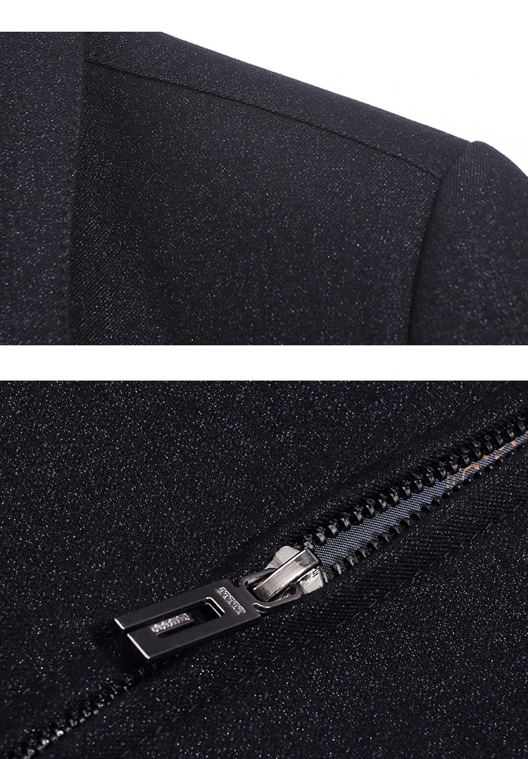 WAEOLSA Father Black Jacket Wool Blends Basic Coat Man Turn Down Collar Jacket Aged Men Casual Coat Woollen Outerwear Grandpa  (4)