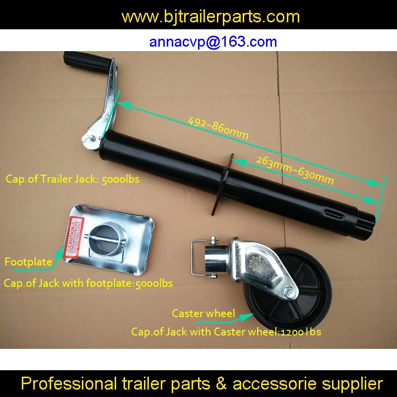 A Frame Topwind Trailer Jack with Foot Plate & Caster wheel 1
