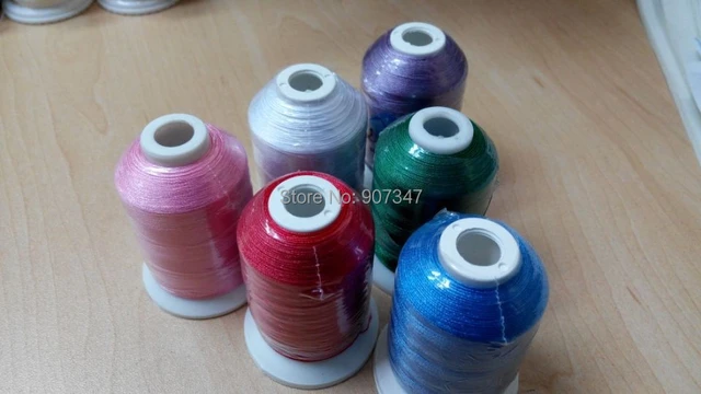 6 or 10 cones same/different color Brother colors or Simthread polyester  embroidery machine thread 1000 meters cone - AliExpress