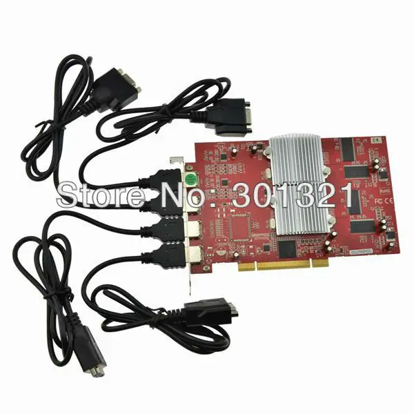 100 New AR 7000 Dual GPU 64M PCI VGA Multi screen display card with 4