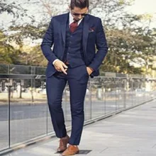 Индивидуальный заказ темно-синий мужской костюм, костюм, заказ свет Темно-синие Нарядные Костюмы для свадьбы для Для мужчин, slim Fit Жених смокинги для Для мужчин