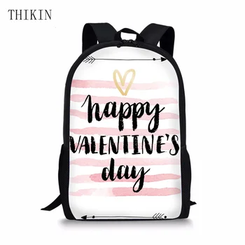 

THIKIN Happy Valentines Day Design Backpack for Teen Girls Leiture Travel Bag Women College Schoolbag Lovers Rucksack Mochila
