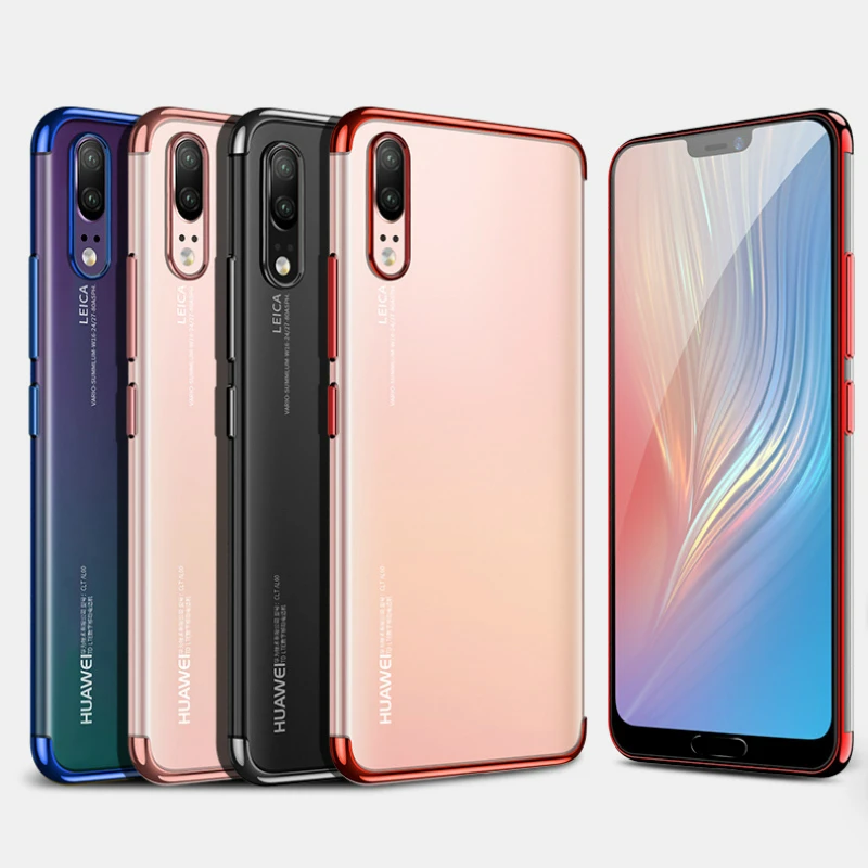 

For Huawei P20 Lite Case p20 pro Cover Soft Plating Transparent TPU Back Cover For Huawai P30 Pro Phone Cases p30 lite Funda