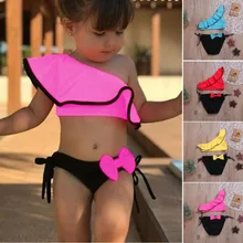 1-7T Toddler Bikini Set Newborn Baby Girl Ruffle Tankini Bikini Suit Swimsuit Swimwear 2PCS Bathing Suit Beachwear
