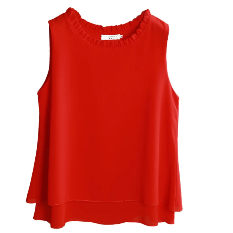 2020 Summer Women Blouse New Arrival  High Quality Sleeveless chiffon shirt Loose Plus Size 5XL Women's blouse