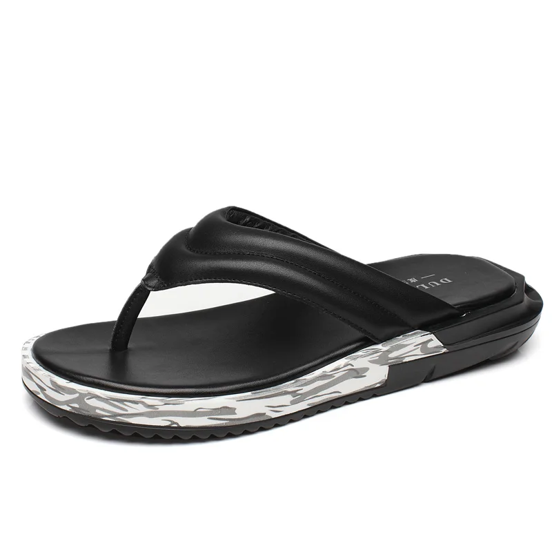 

Flip-flop Male 2019 New Summer Leather Sandals And Slippers Men's Fashion Wear Beach Shoes Outdoor Men's Tide