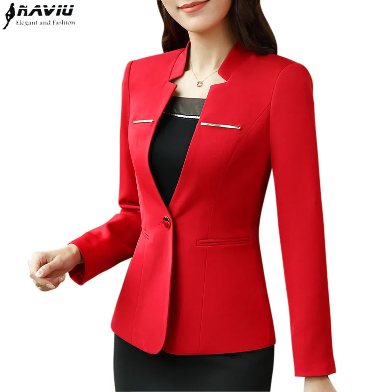 

New spring Professional blazer fashion Business formal long sleeve slim women jacket office ladies plus size work coat