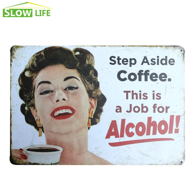 Step Aside Coffee Sign Vintage Home Decor Tin Sign Cafe Wall Decor