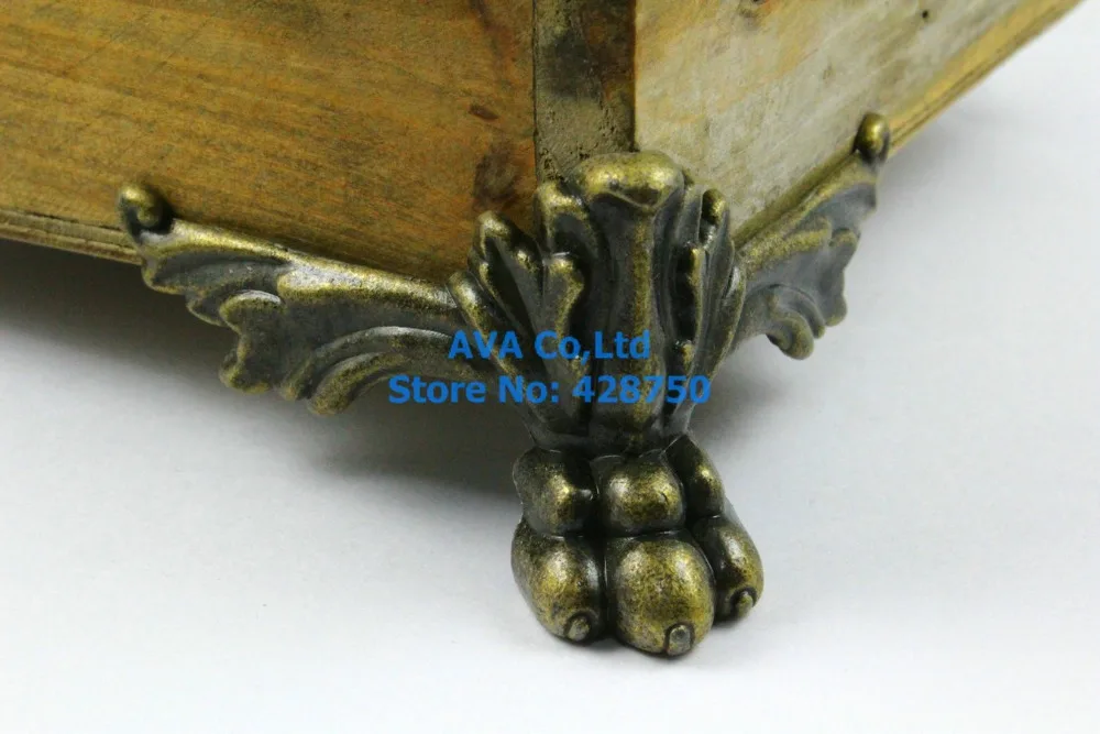 4 Pieces Antique Brass Jewelry Box Feet Animal Box Leg 84x42mmin