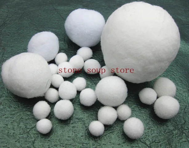 

3-200pcs Various White Polyester Plush Balls Pompon Flowers Diy decor Clothing accessories Christmas crafts Kids toys 5-75mm