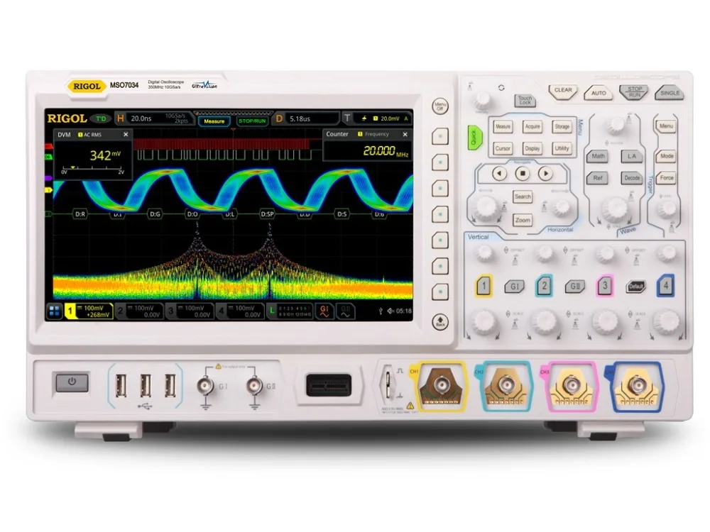 Rigol MSO7034 350 МГц MSO с 4 аналоговыми и 16 цифровыми каналами образец 10GS/s|Осциллографы| |