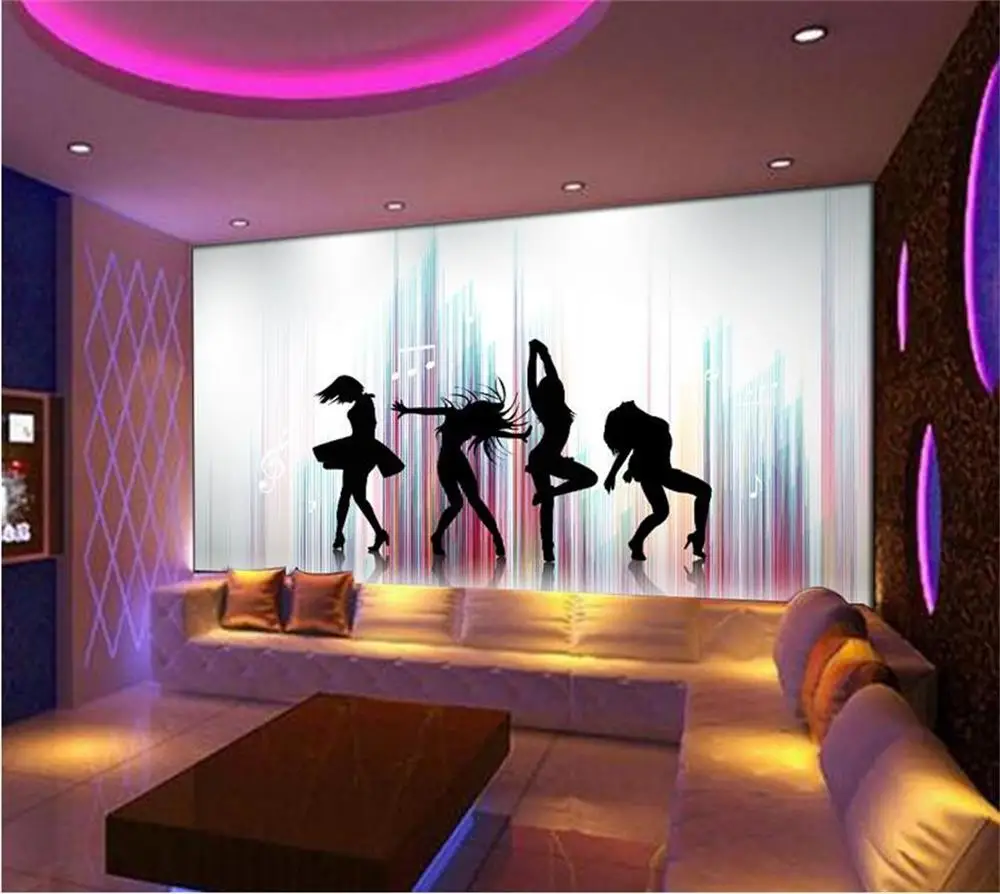 

3d wallpaper custom photo wallpaper mural beauty dancing silhouette 3d picture/TV/sofa/bed room/KTV/hotel/living room/kids room