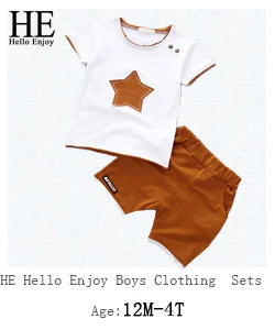 HE Hello Enjoy/комплект одежды для маленьких мальчиков, весенне-Осенняя детская одежда г., футболка с длинными рукавами и рисунком медведя+ штаны, комплект для маленьких мальчиков