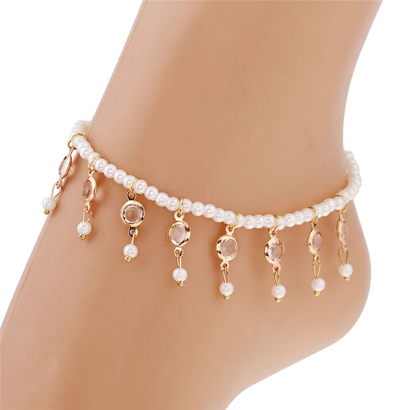 Charm Anklets for Women Jewelry Trendy Foot Jewelry Imitation Pearls