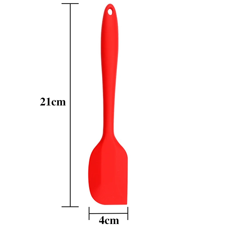21/28 см Силиконовые лопатки для теста Кухня Аксессуары Гаджеты с антипригарным покрытием сливочное масло Скребок Лопата Кухня посуда Пособия по кулинарии инструмент - Цвет: 21cm Red