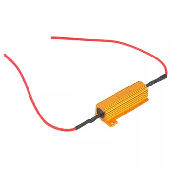 

2pcs 12V 50W 6ohm Resistors LED Car Light Resistance Decoder Fix Auto Led Bulbs Error Turn Signal Blink Controllers