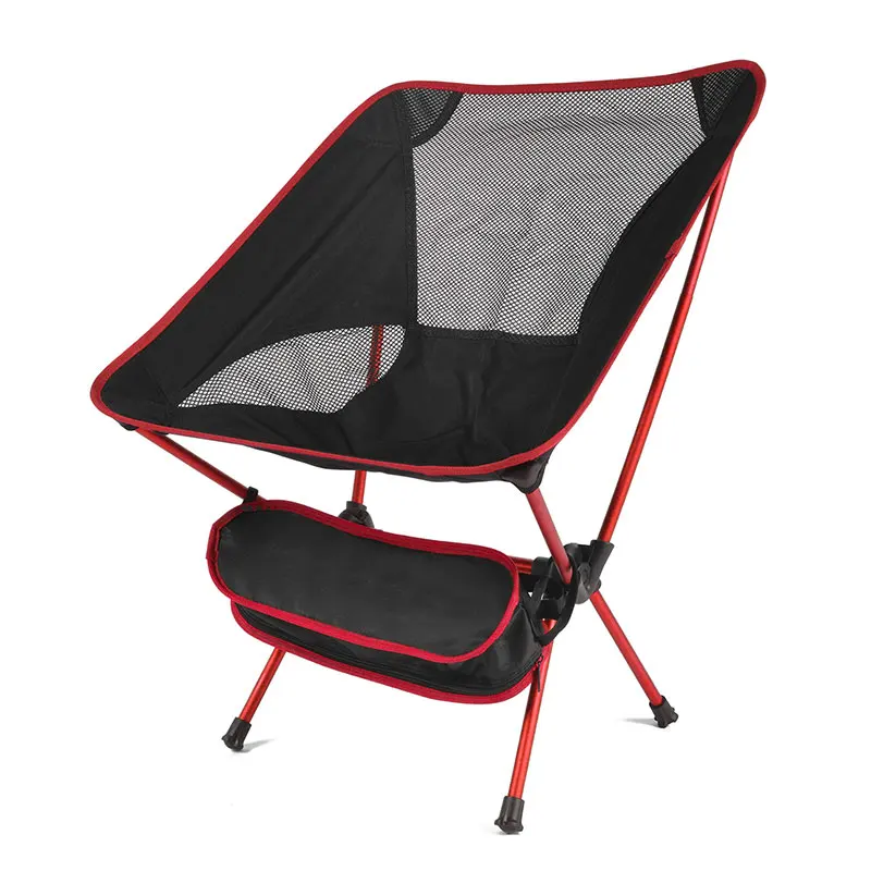 Складной стул для кемпинга, рыбалки, барбекю, туризма, ультра-светильник, стул для улицы, инструменты, сильная высокая нагрузка, 150 кг, Пляжное сиденье для пикника, складной стул - Цвет: Red
