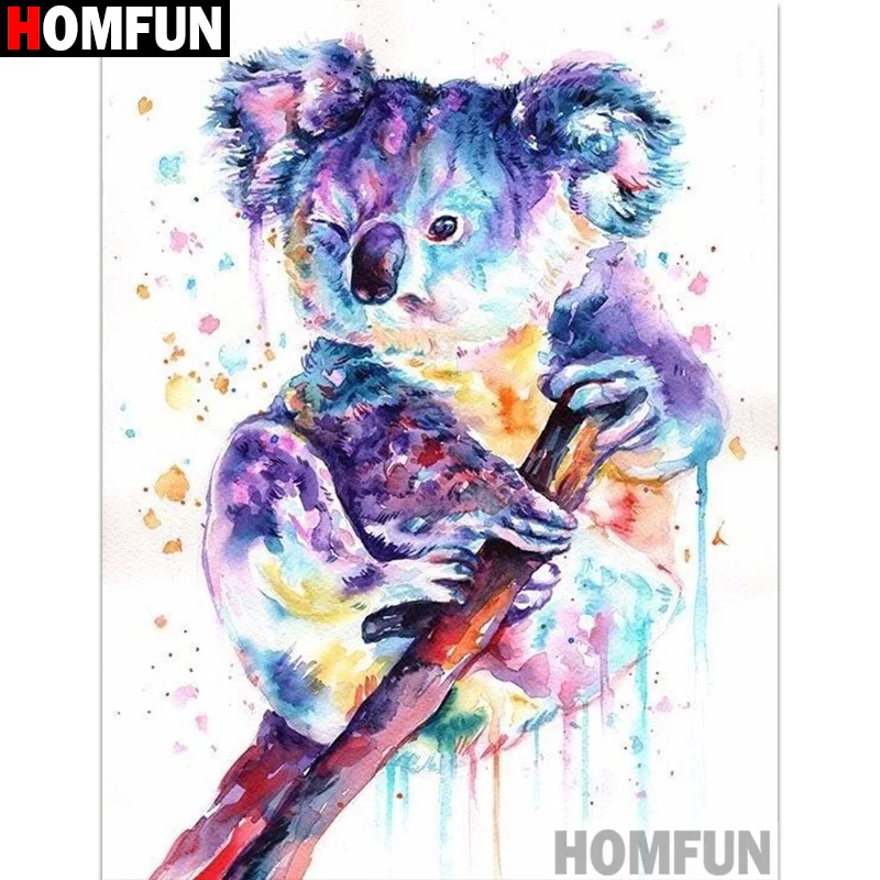 Алмазная живопись HOMFUN Енот алмазная вышивка с полными квадратными/круглыми
