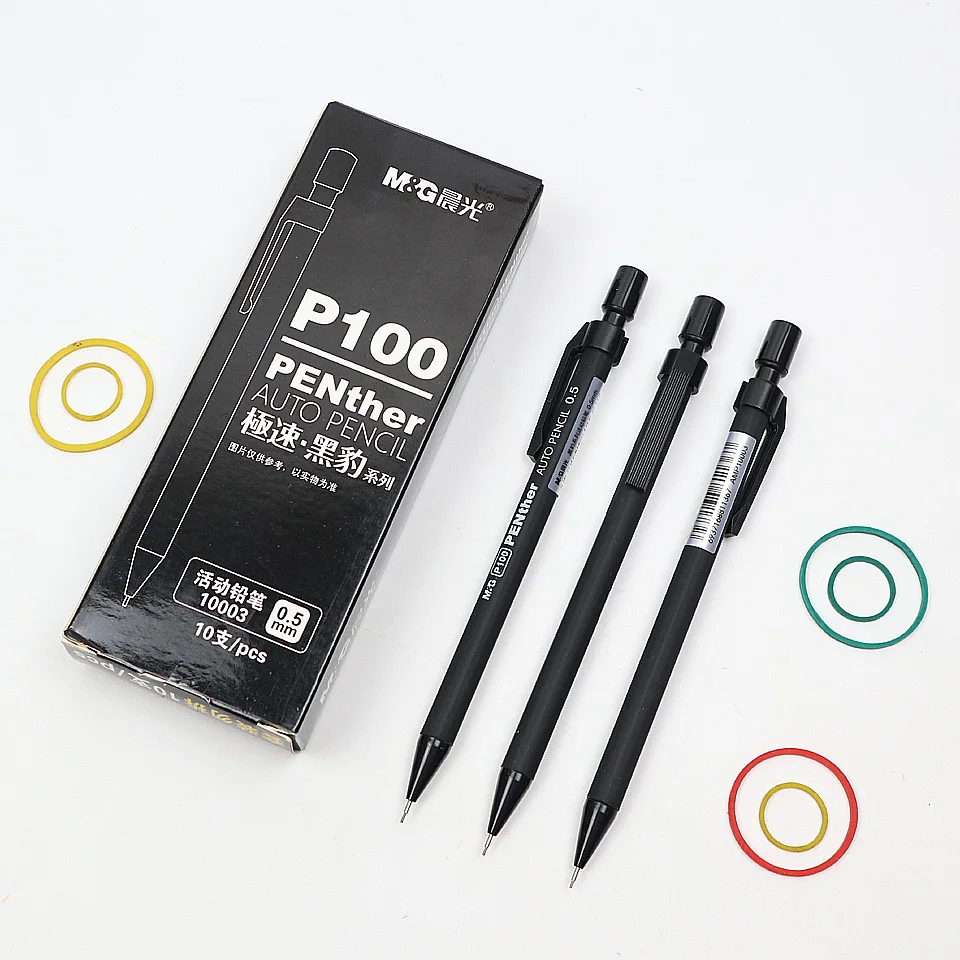 M& G P100 автоматический карандаш 0,5 мм черные пластиковые механические карандаши 2B заправки для детей рисование школы канцелярские принадлежности