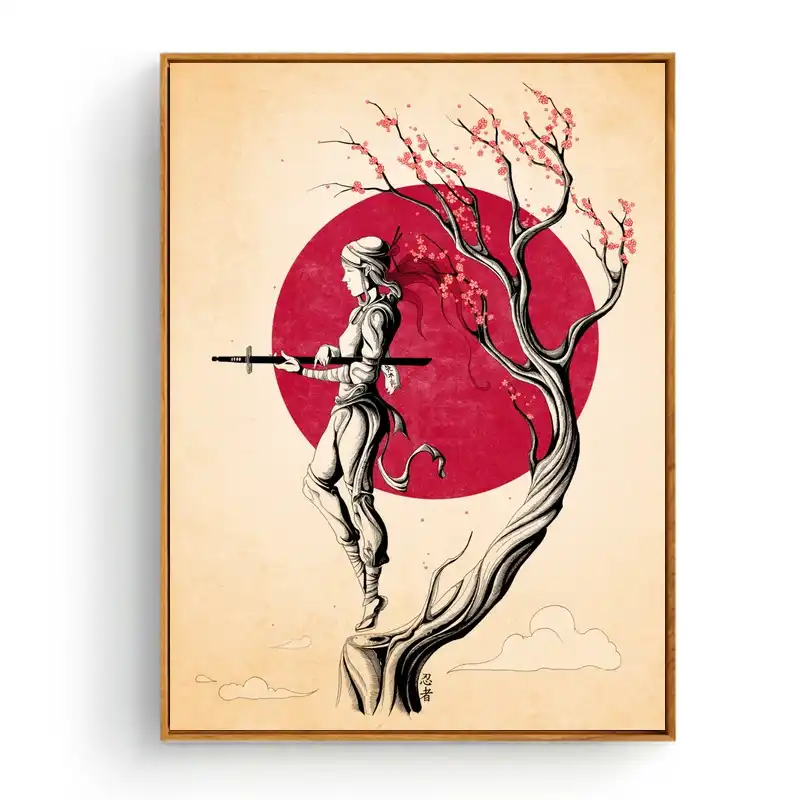 Japanese Samurai Girl Canvas Wall Art Pictures Living Room Bedroom Decoration Painting Calligraphy Aliexpress