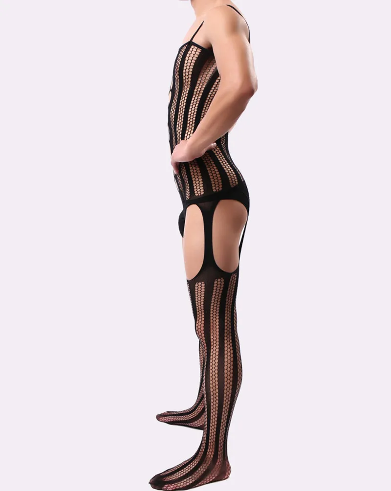 Men Sexy Lingerie Underwear Exotic bodysuit mesh net body Stockings Ultrathin Sling Netting hose man jumpsuit pantyhose sexy lingerie men underwear