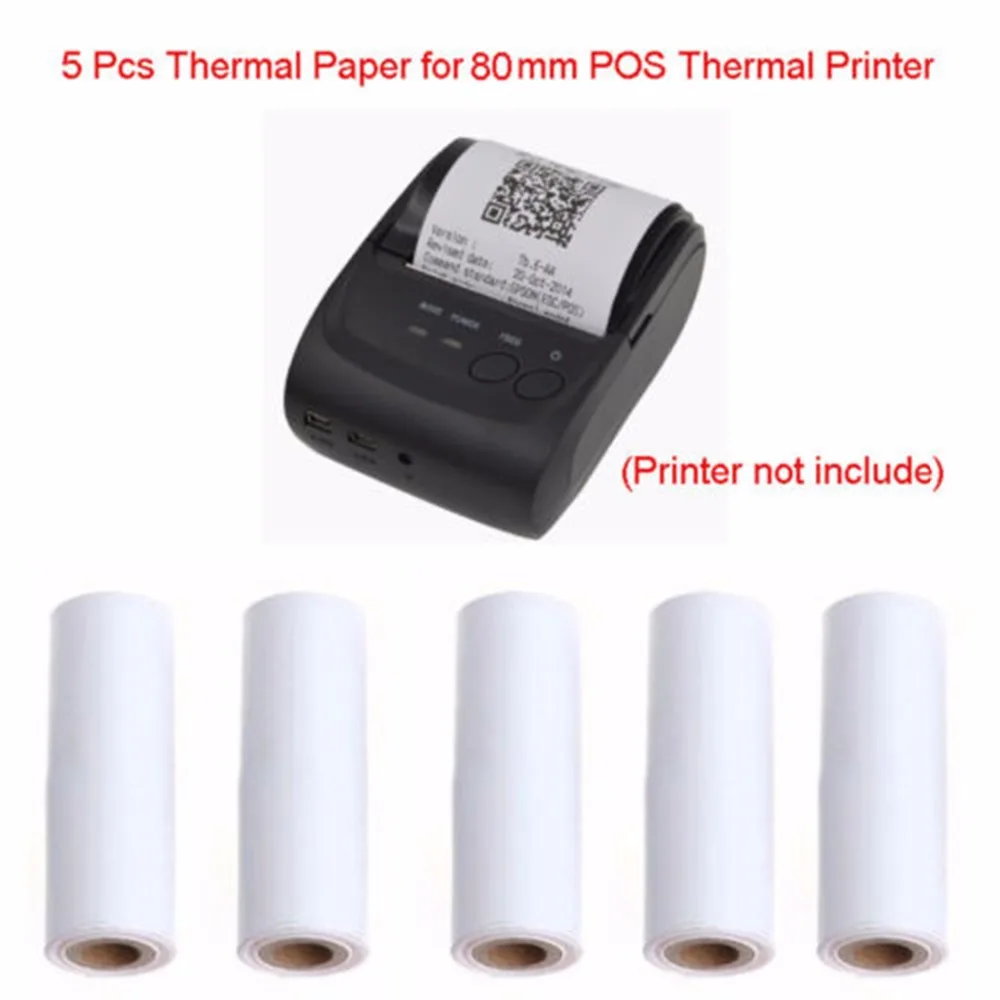 

5PCS 80x30mm Thermal Receipt Paper Roll for Mobile POS 80mm Thermal Printer