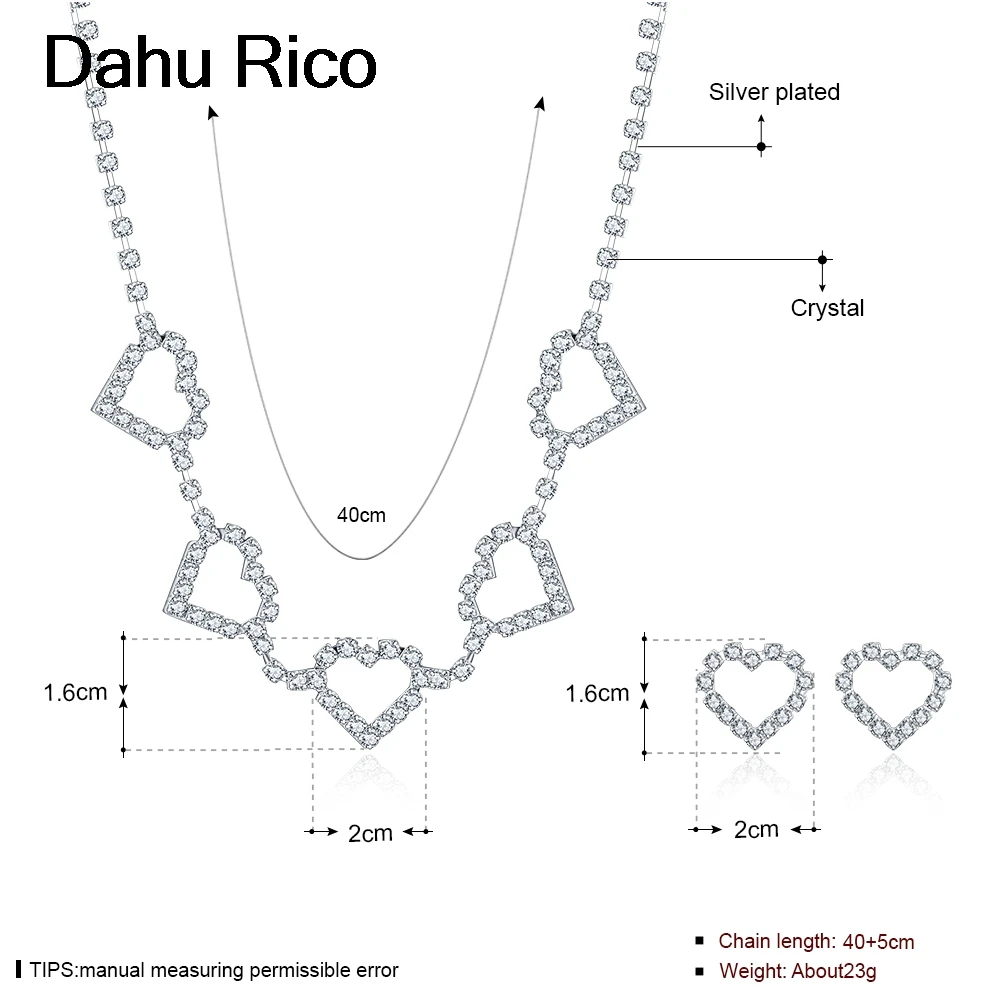 Сердце boucles d'oreilles pendientes наборы Свадебные украшения для невест серебряный цвет