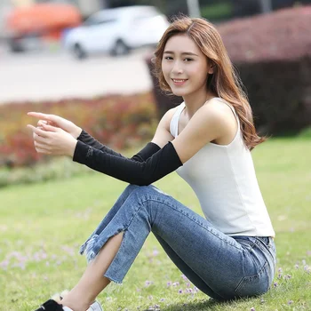 

Ice Silk Driving Sun Protection Uv Protection Sunscreen Long Sleeve Gloves Outdoor Sports Driving Long Arm Sleeve