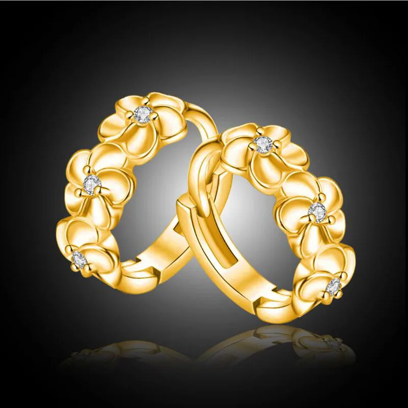 

KOFSAC Fashion 925 Sterling Silver Earrings For Women Party Shiny CZ Korean Version Plum Ear Buckle Loop Earring Jewelry Gifts
